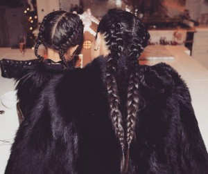 Kim Kardashian & daughter North West wearing braids