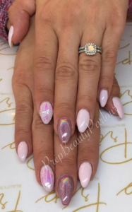 Sculptured Gel Extensions Glass Holo Art Vancouver | Prép Beauty Parlour